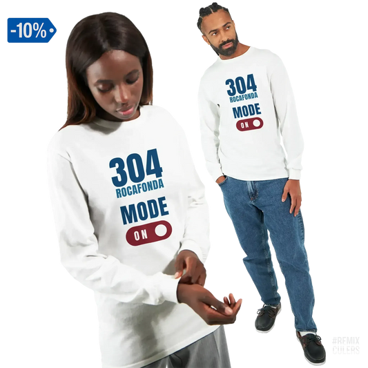 Camiseta de manga larga unisex - 304 ROCAFONDA Blanco – Print Material Rocafonda Power 304 merch FCB Barça culers blaugrana Lamine Yamal Masia barri Mataró futbol | remixculers