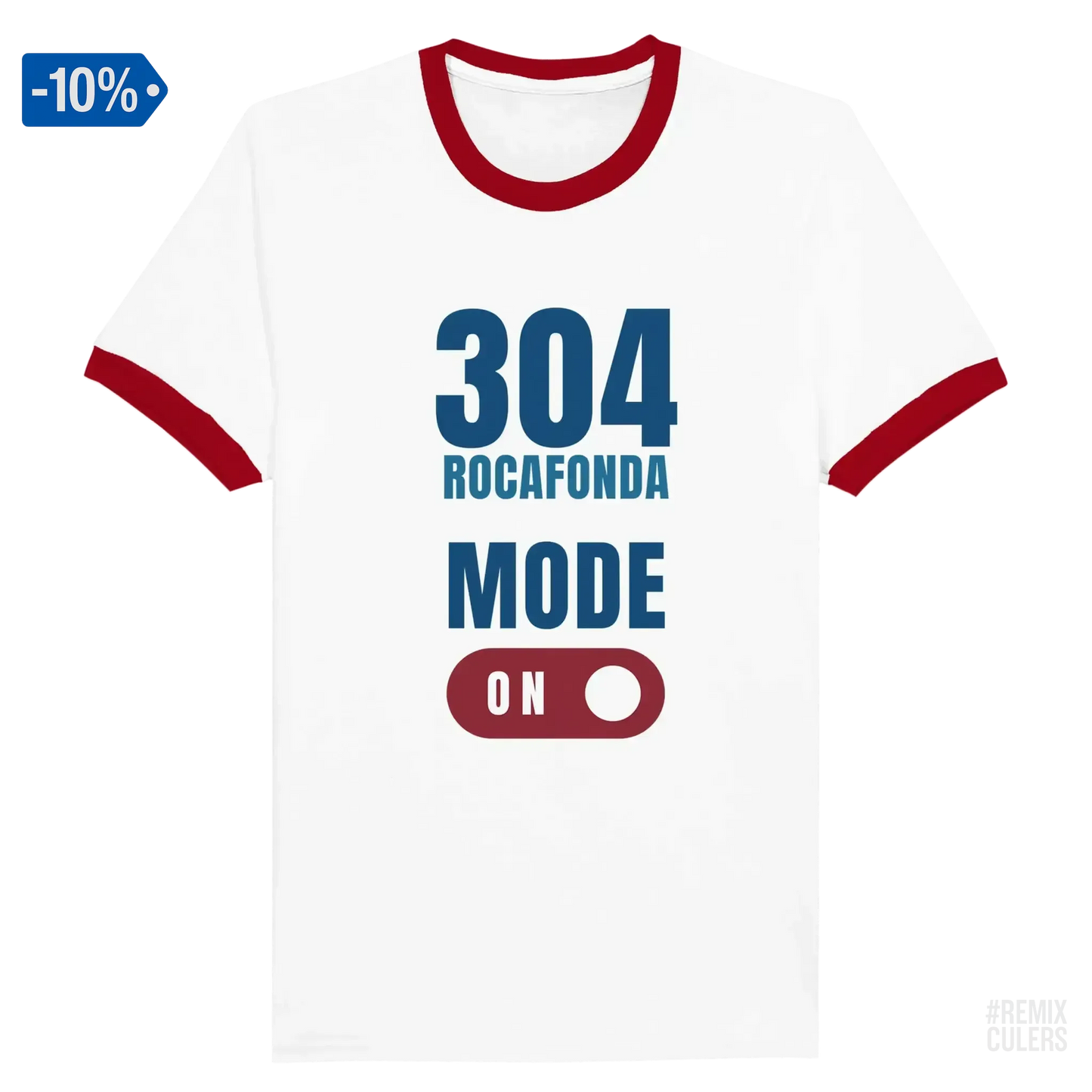 Camiseta unisex Ringer - 304 ROCAFONDA M – Print Material Rocafonda Power 304 merch FCB Barça culers blaugrana Lamine Yamal Masia barri Mataró futbol | remixculers