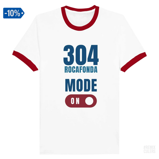 Camiseta unisex Ringer - 304 ROCAFONDA M – Print Material Rocafonda Power 304 merch FCB Barça culers blaugrana Lamine Yamal Masia barri Mataró futbol | remixculers