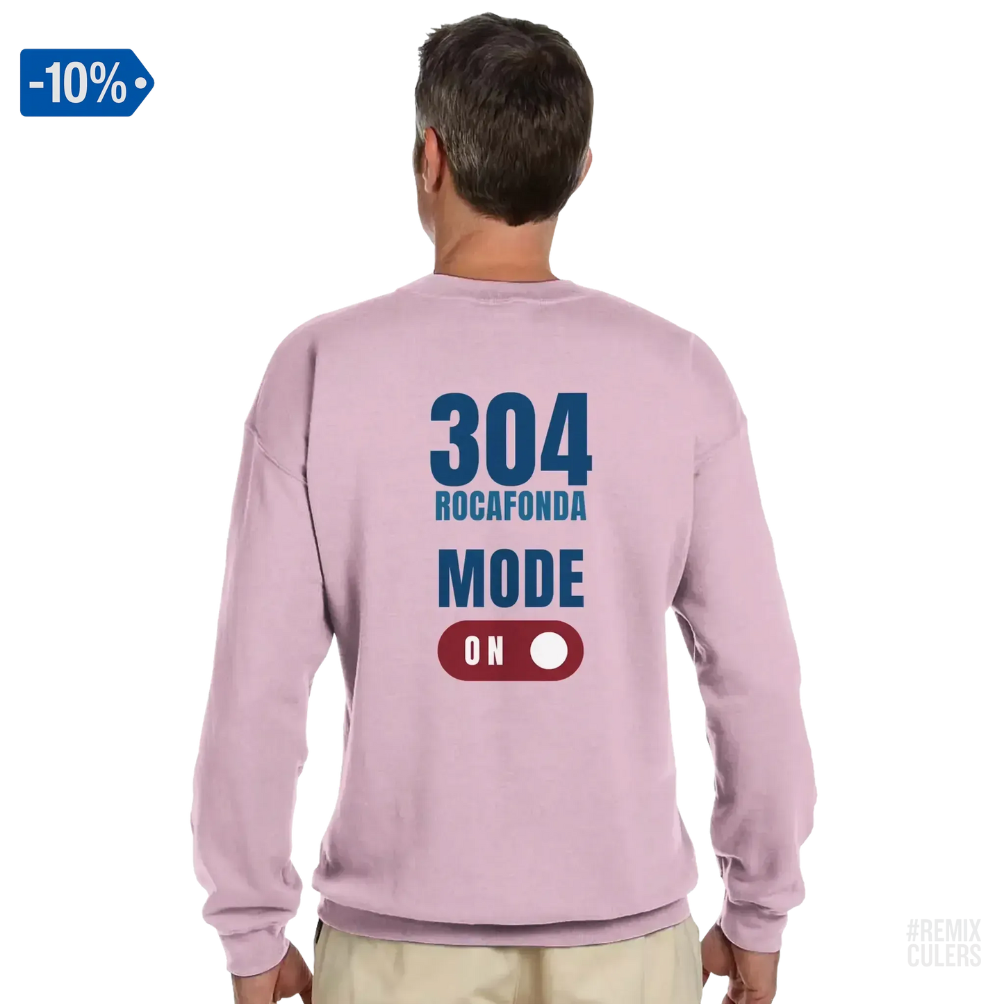 Sudadera unisex - 304 ROCAFONDA Rosa claro – Print Material Rocafonda Power 304 merch FCB Barça culers blaugrana Lamine Yamal Masia barri Mataró futbol | remixculers