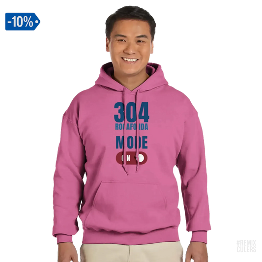 Sudadera con capucha unisex - 304 ROCAFONDA Rosa – Print Material Rocafonda Power 304 merch FCB Barça culers blaugrana Lamine Yamal Masia barri Mataró futbol | remixculers