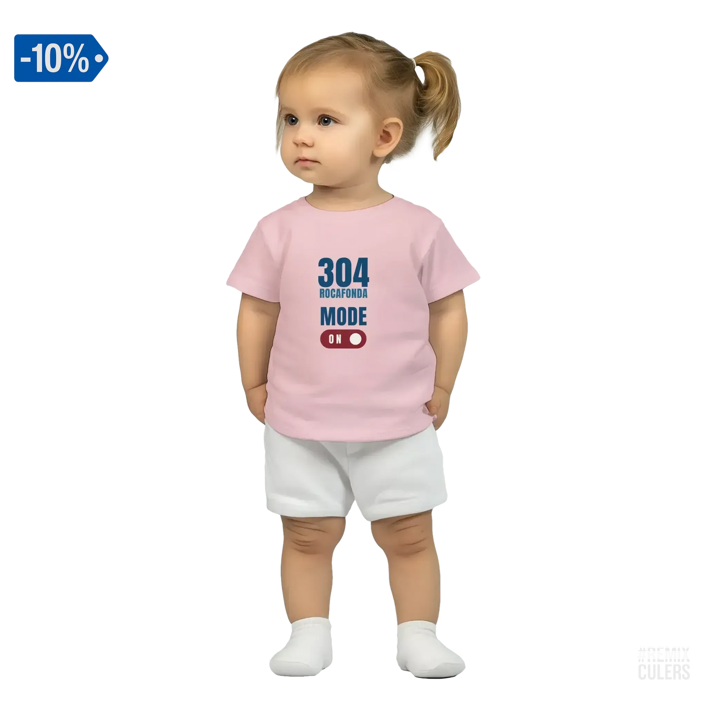 Camiseta bebé - 304 ROCAFONDA Rosa – Print Material Rocafonda Power 304 merch FCB Barça culers blaugrana Lamine Yamal Masia barri Mataró futbol | remixculers