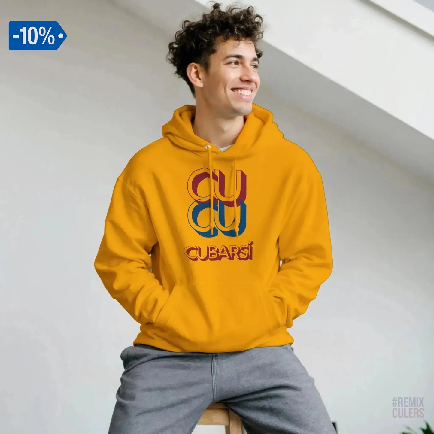Sudadera con capucha unisex - CUCU CUBARSÍ Oro – Print Material Cu-Cu Cubarsí merch Pau Cubarsí FCB Barça culers blaugrana Masia joven promesa defensa futbol | remixculers