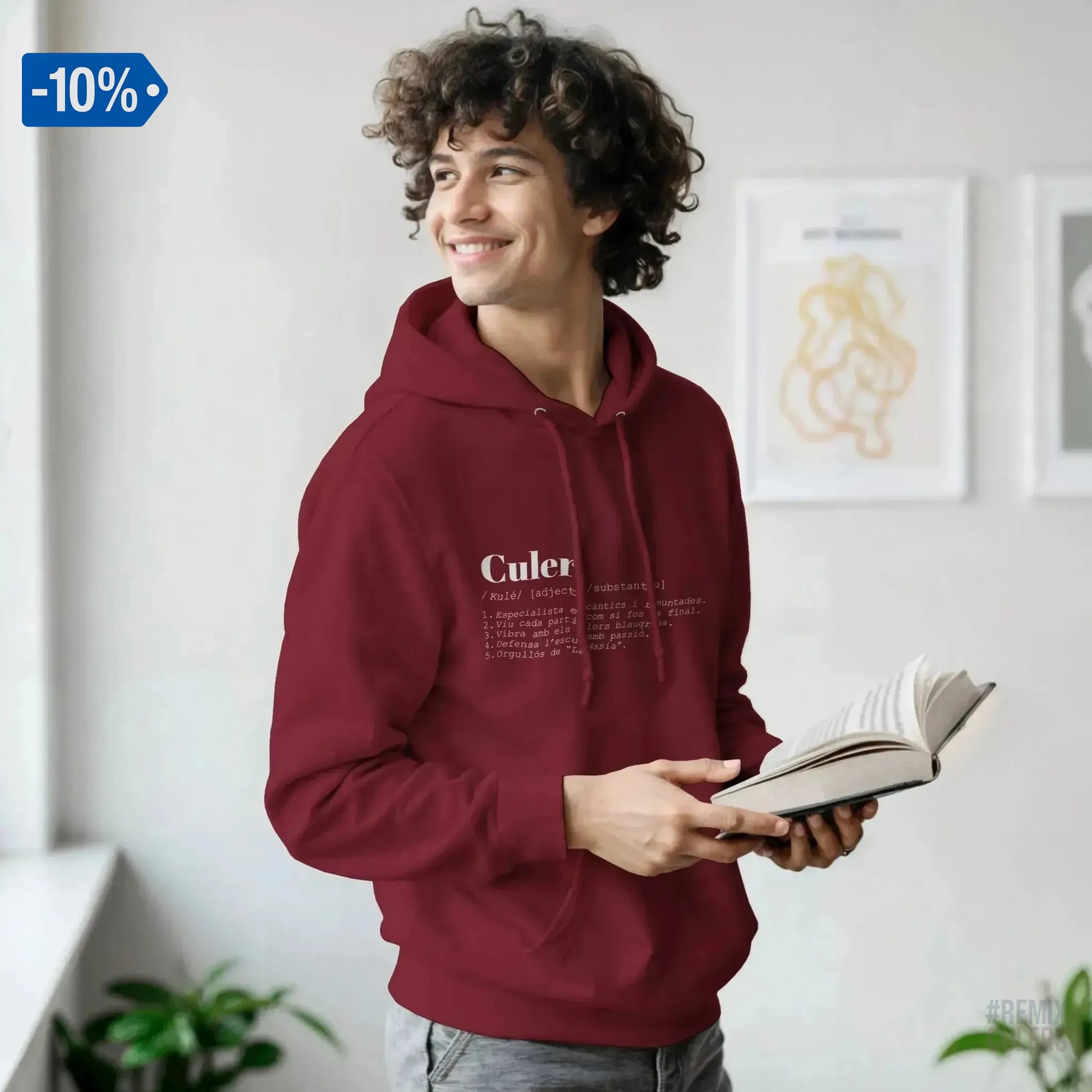 Sudadera con capucha unisex - DICCIONARIO "CULER" Rosa claro – Print Material Diccionari Culer merch FCB Barça culers blaugrana frases cultura futbol | remixculers