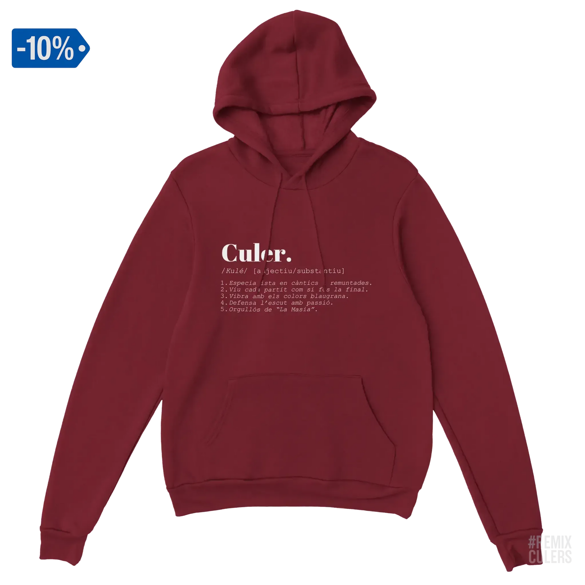 Sudadera con capucha unisex - DICCIONARIO "CULER" Rosa claro – Print Material Diccionari Culer merch FCB Barça culers blaugrana frases cultura futbol | remixculers