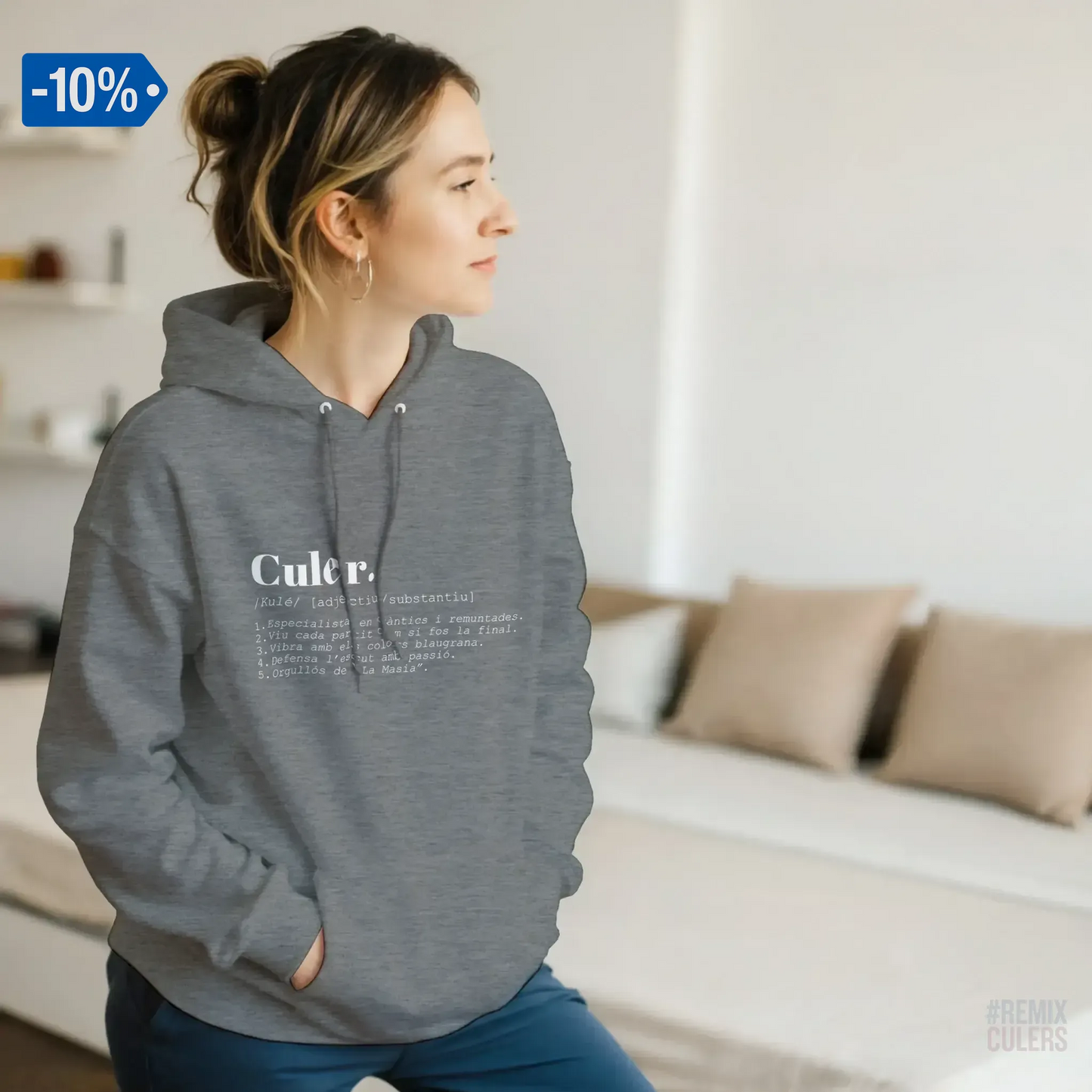 Sudadera con capucha unisex - DICCIONARIO "CULER" Rosa claro – Print Material Diccionari Culer merch FCB Barça culers blaugrana frases cultura futbol | remixculers