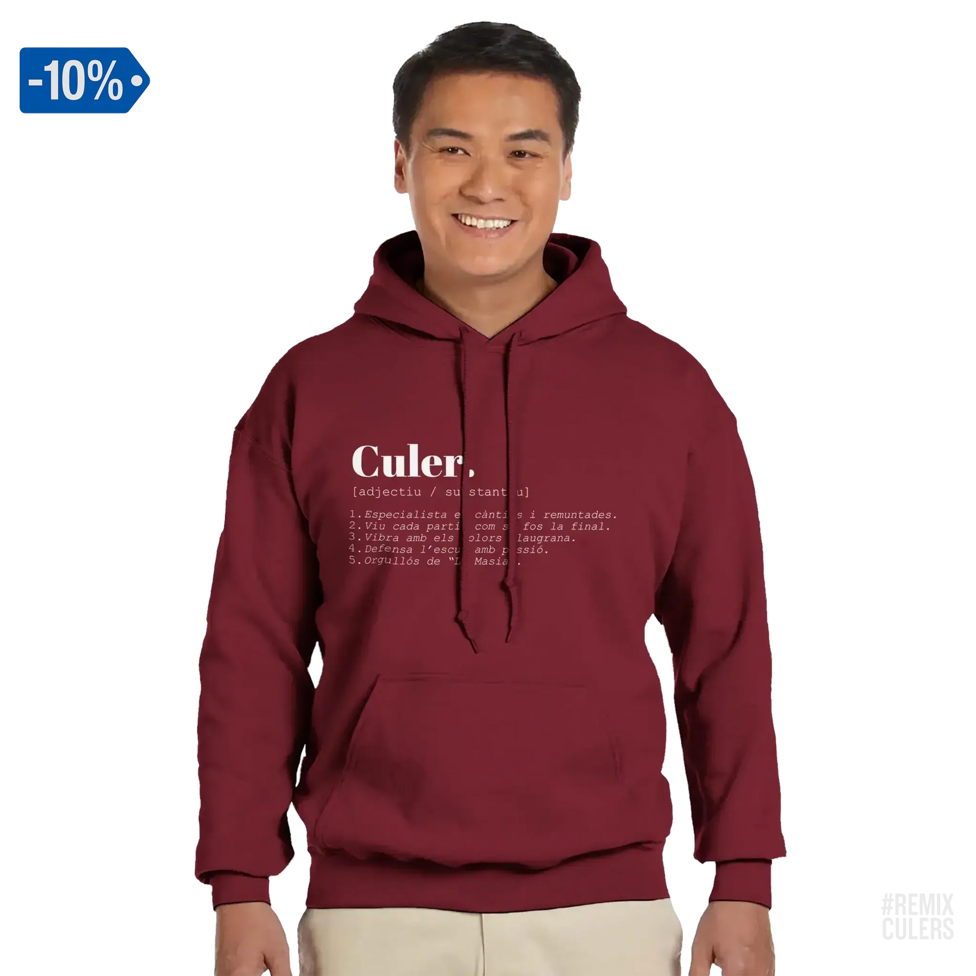 Sudadera con capucha unisex - DICCIONARIO "CULER" Rosa claro – Print Material Diccionari Culer merch FCB Barça culers blaugrana frases cultura futbol | remixculers