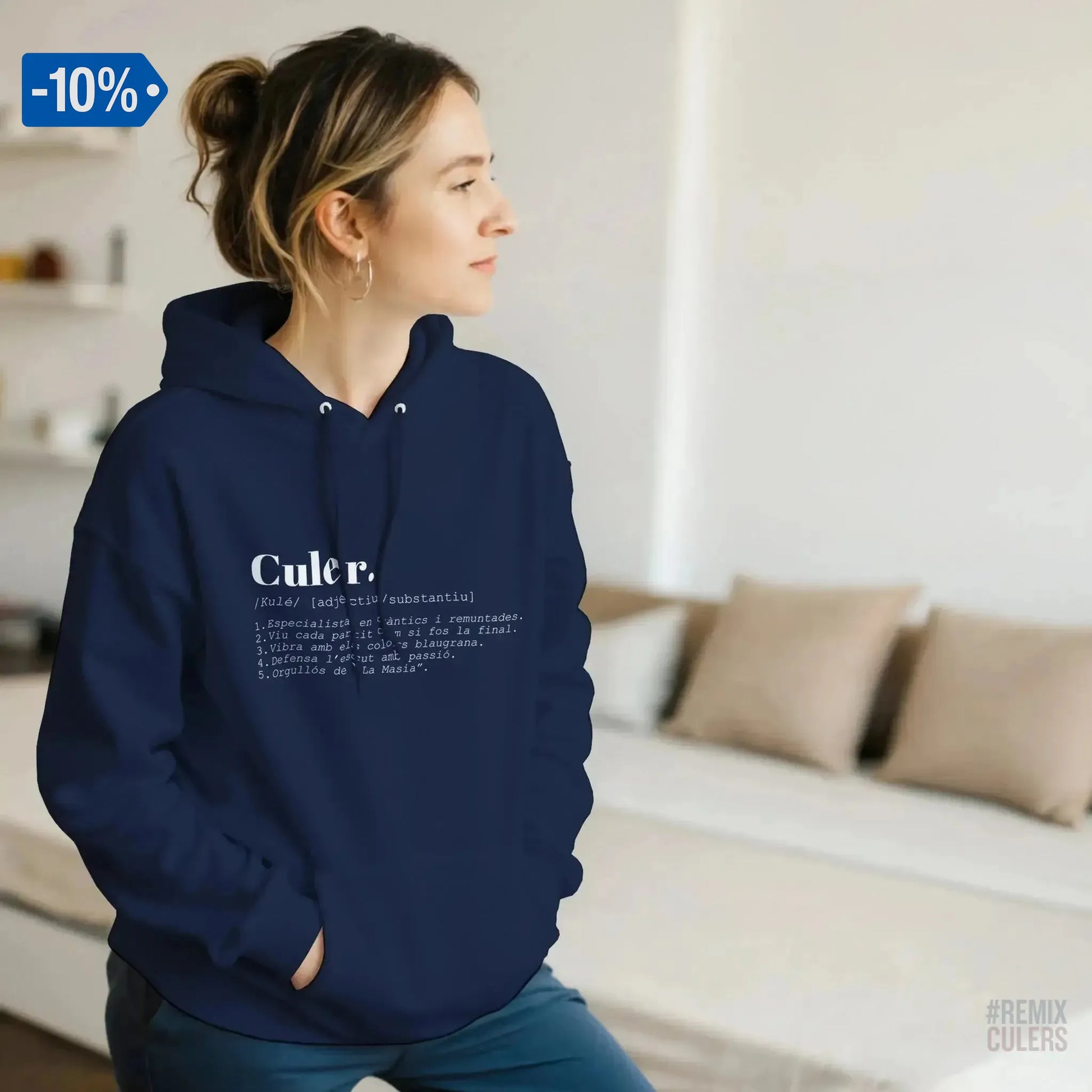 Sudadera con capucha unisex - DICCIONARIO "CULER" Rosa claro – Print Material Diccionari Culer merch FCB Barça culers blaugrana frases cultura futbol | remixculers