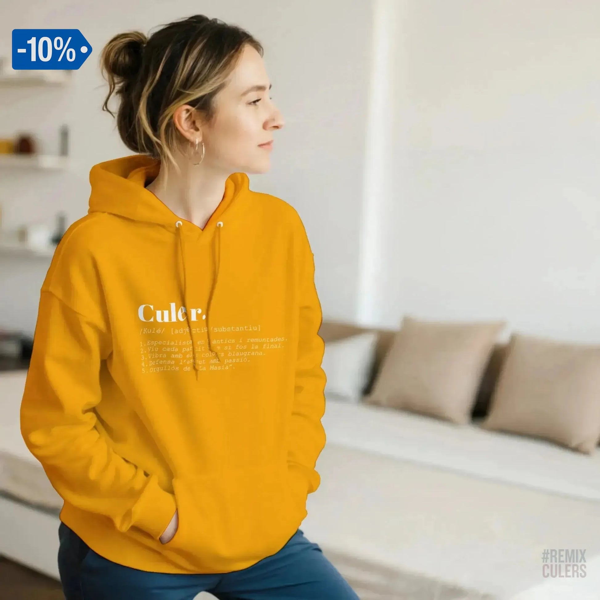Sudadera con capucha unisex - DICCIONARIO "CULER" Rosa claro – Print Material Diccionari Culer merch FCB Barça culers blaugrana frases cultura futbol | remixculers