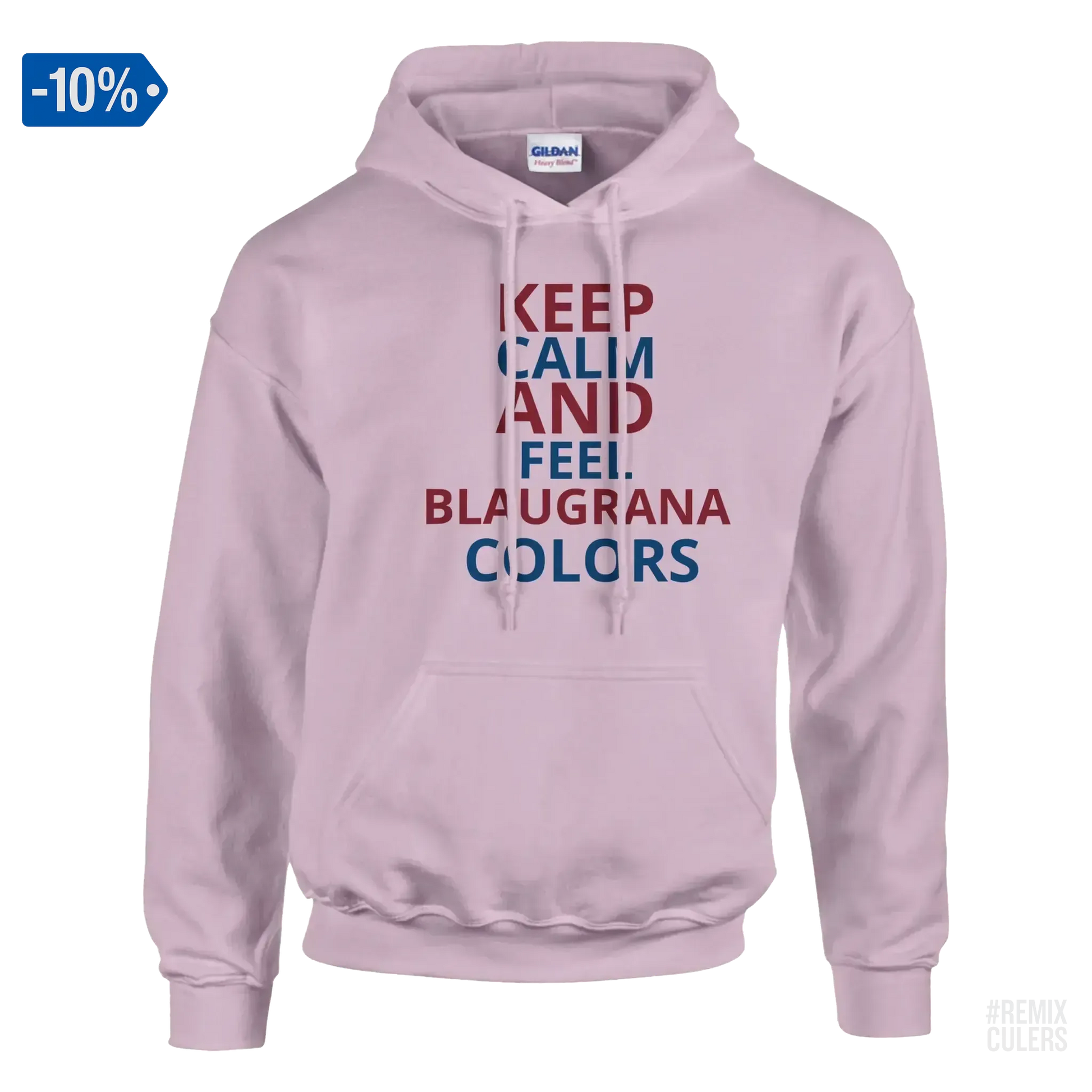 Sudadera con capucha unisex - KEEP CALM Blanco – Print Material Keep Calm merch FCB Barça culers blaugrana football fan pride passion | remixculers