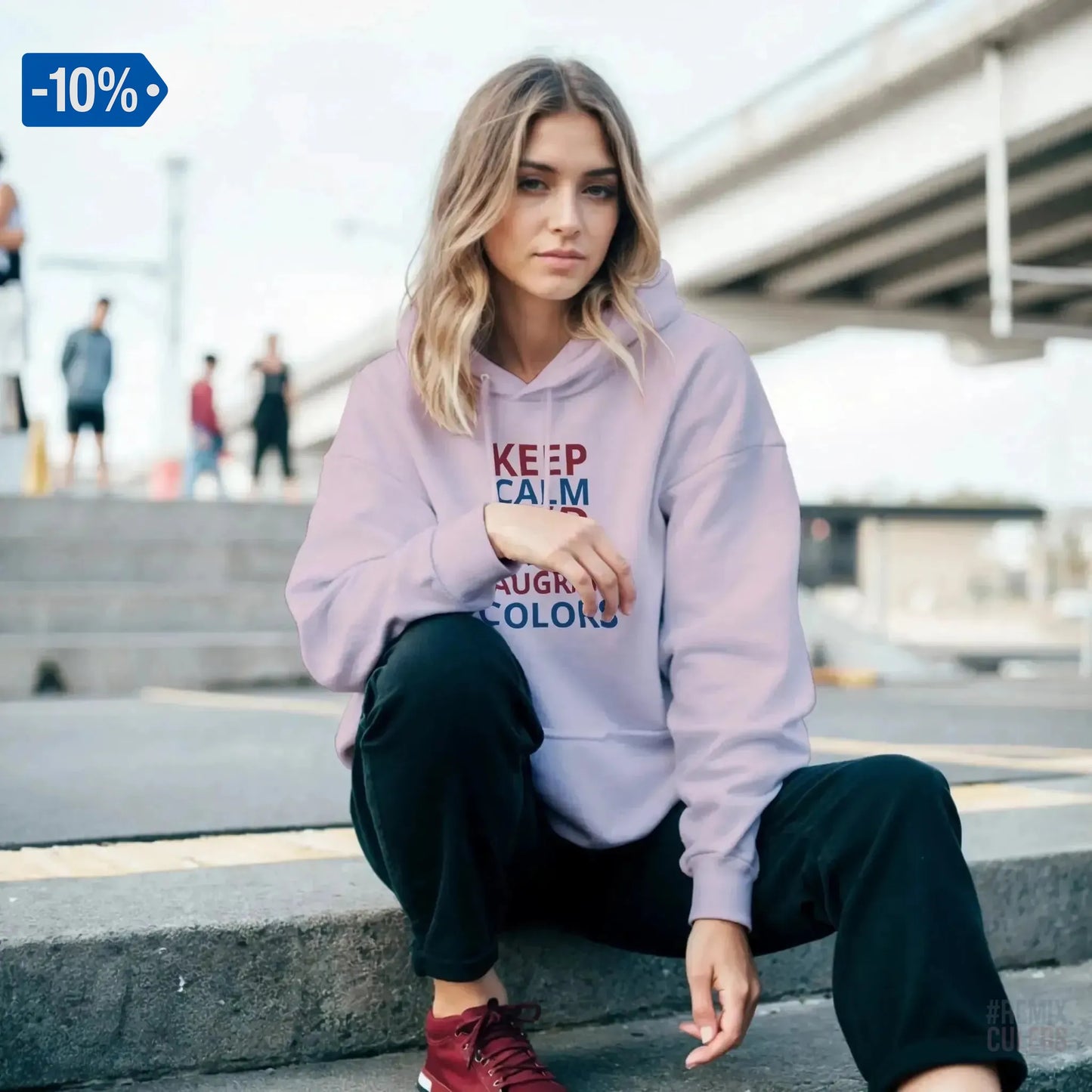Sudadera con capucha unisex - KEEP CALM Blanco – Print Material Keep Calm merch FCB Barça culers blaugrana football fan pride passion | remixculers