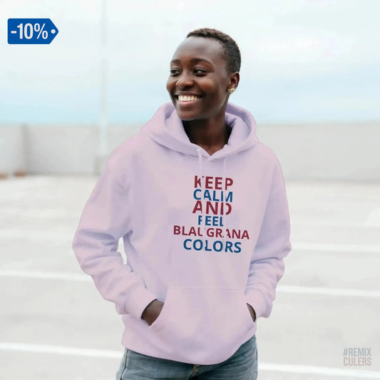 Sudadera con capucha unisex - KEEP CALM Rosa claro – Print Material Keep Calm merch FCB Barça culers blaugrana football fan pride passion | remixculers