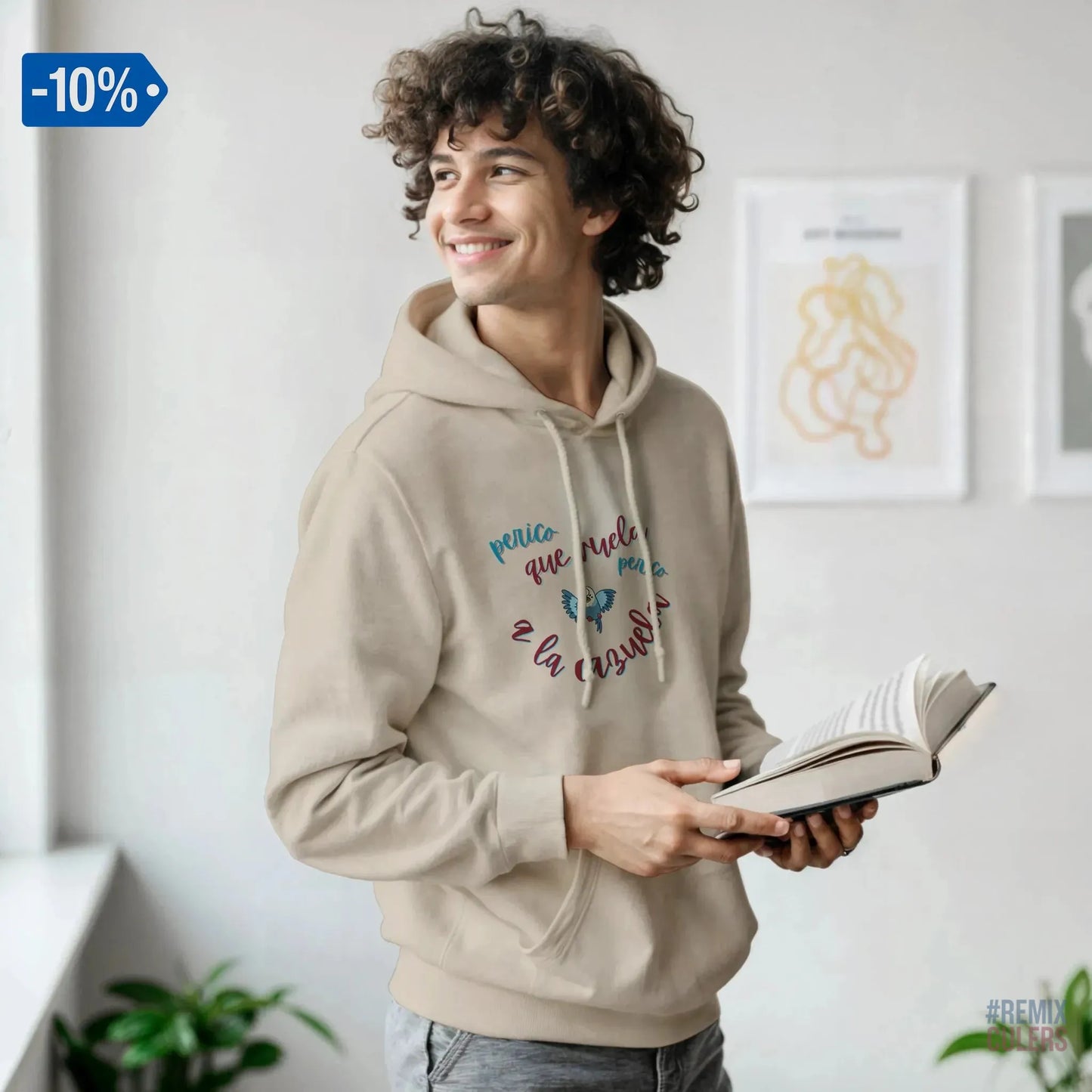 Sudadera con capucha unisex - PERICO QUE... Blanco – Print Material merch FCB Barça culer culers blaugrana español perico rival futbol | remixculers
