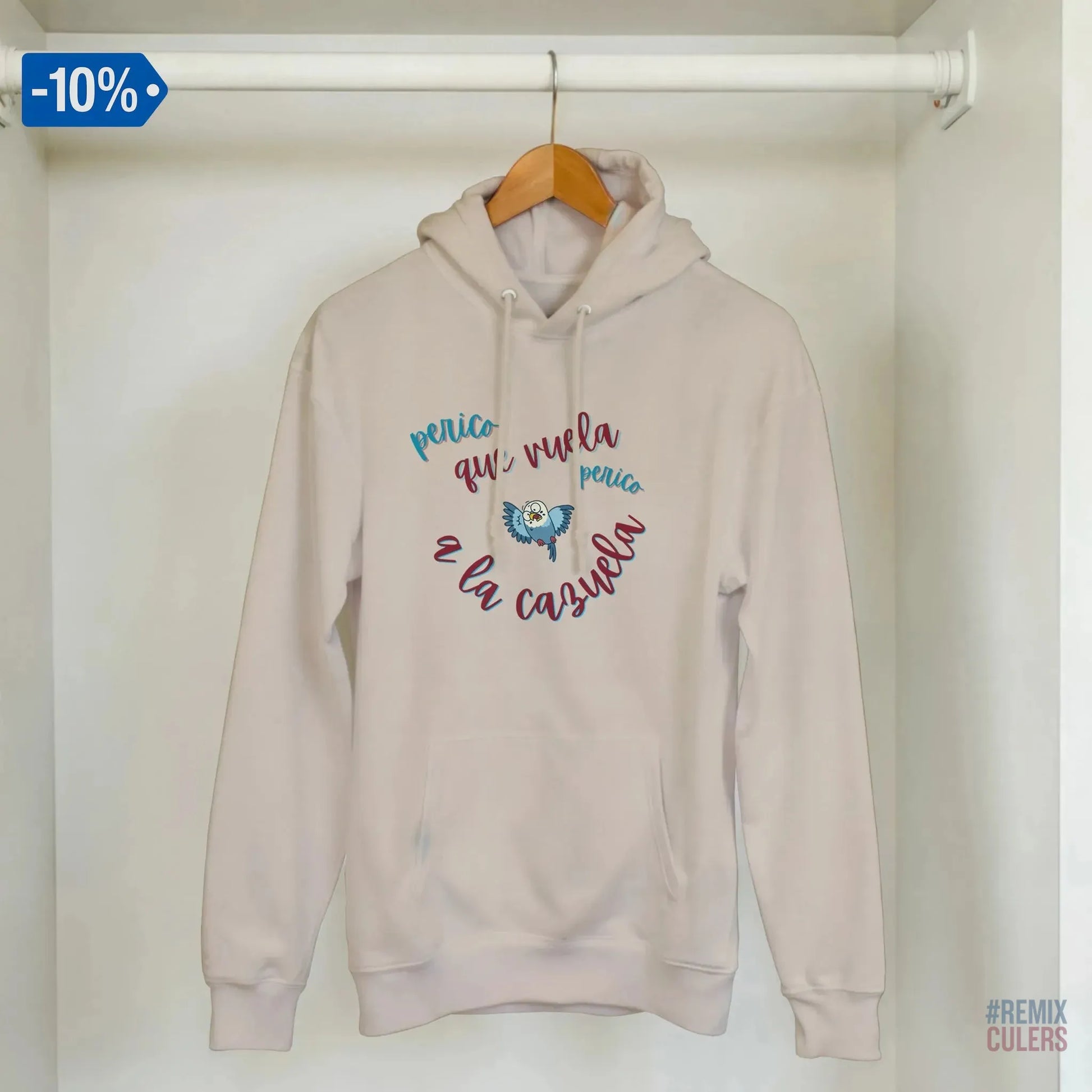 Sudadera con capucha unisex - PERICO QUE... Blanco – Print Material merch FCB Barça culer culers blaugrana español perico rival futbol | remixculers