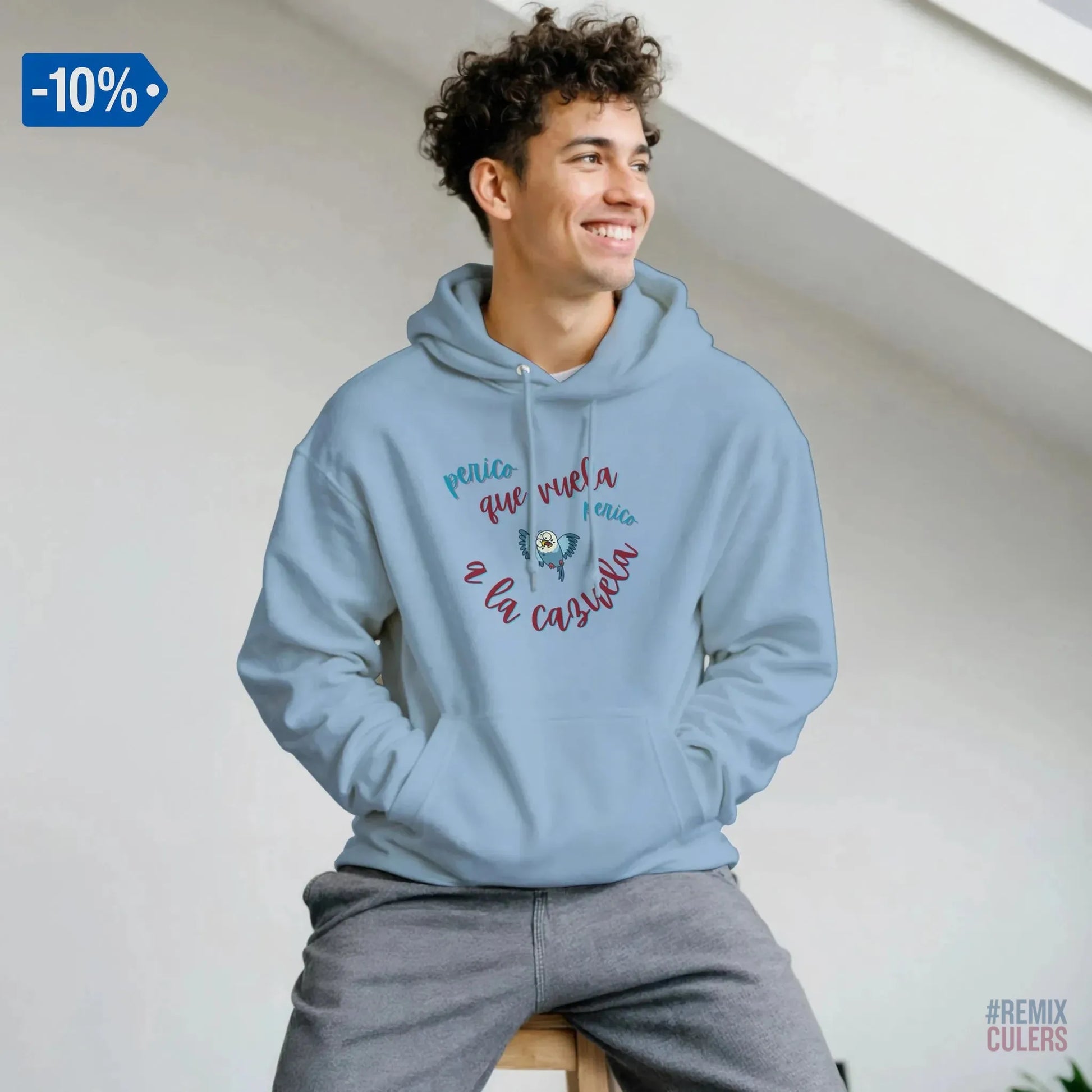 Sudadera con capucha unisex - PERICO QUE... Blanco – Print Material merch FCB Barça culer culers blaugrana español perico rival futbol | remixculers