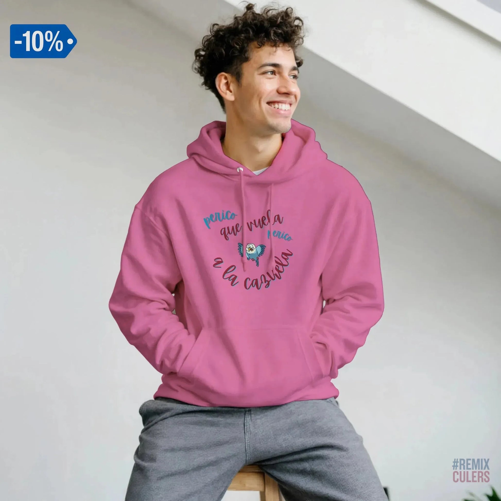 Sudadera con capucha unisex - PERICO QUE... Blanco – Print Material merch FCB Barça culer culers blaugrana español perico rival futbol | remixculers