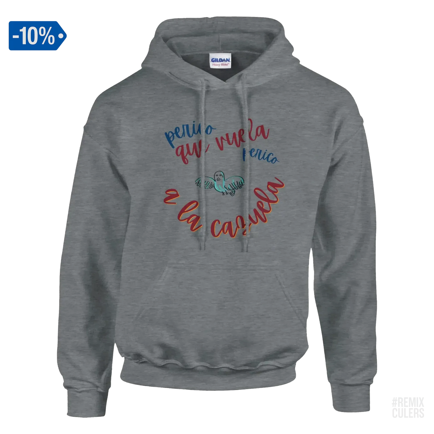 Sudadera con capucha unisex - PERICO QUE... Gris – Print Material merch FCB Barça culer culers blaugrana español perico rival futbol | remixculers