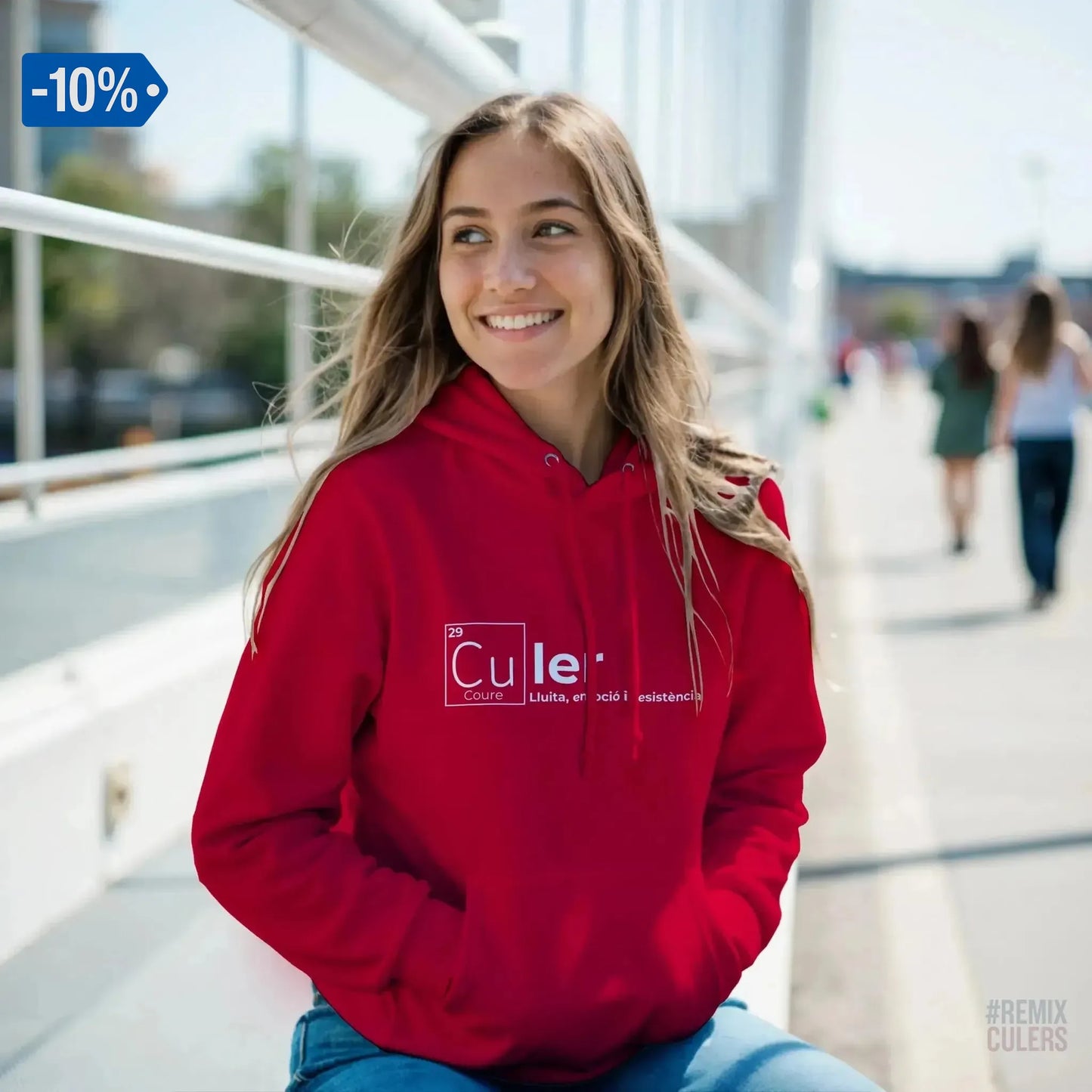 Sudadera con capucha unisex - QUÍMICA CULER Rojo – Print Material Científicament Culer merch FCB Barça culers blaugrana ciència i futbol passió | remixculers