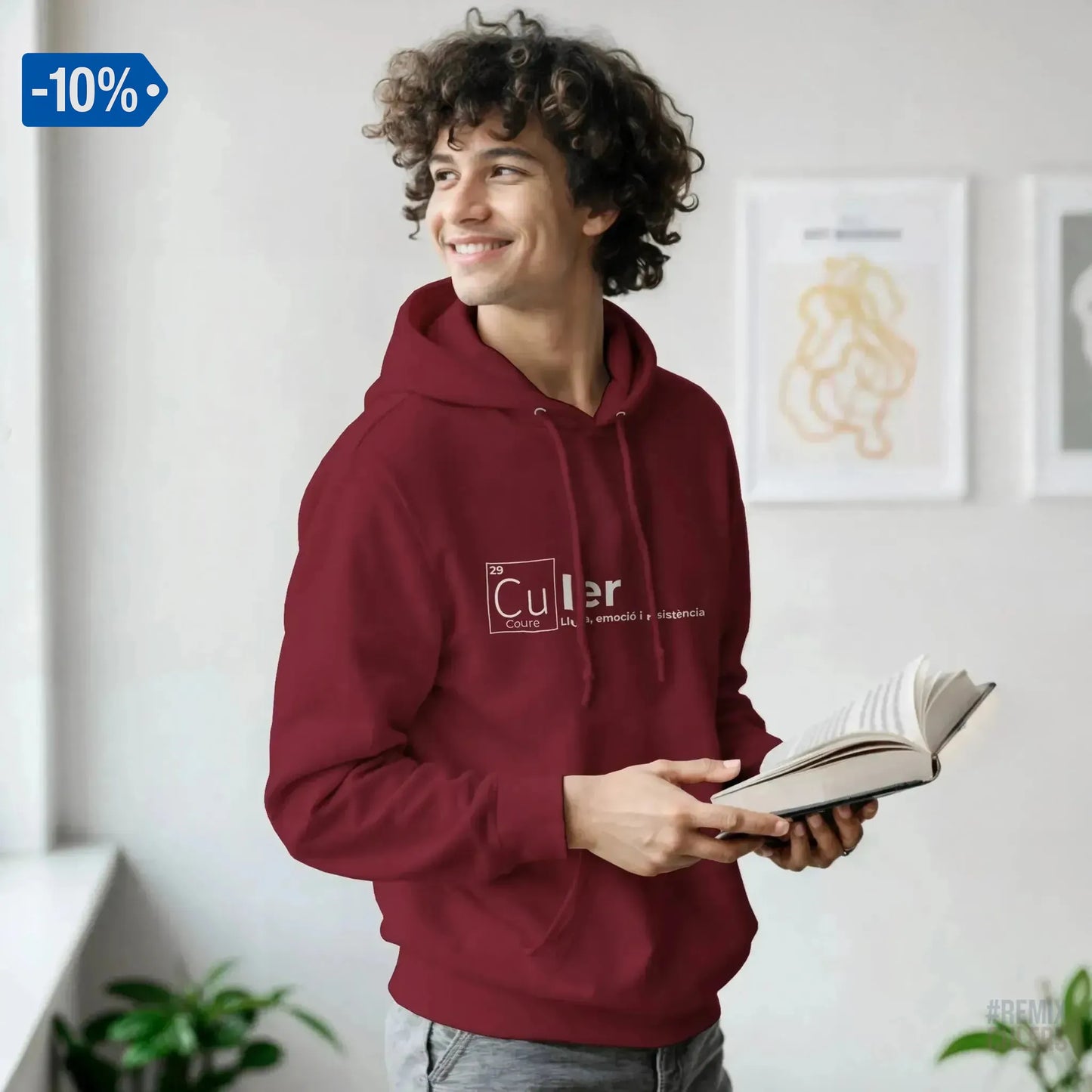 Sudadera con capucha unisex - QUÍMICA CULER Rosa claro – Print Material Científicament Culer merch FCB Barça culers blaugrana ciència i futbol passió | remixculers