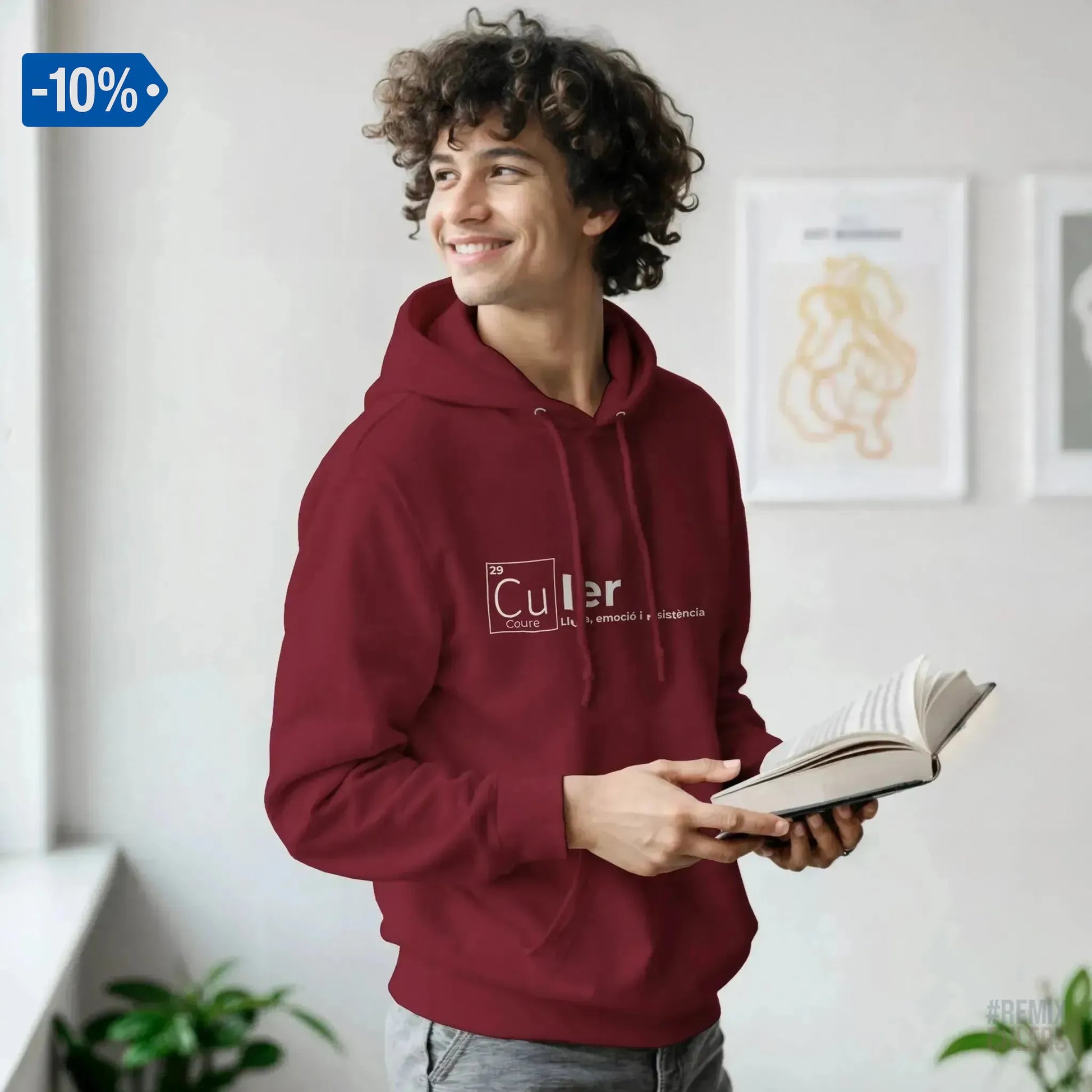 Sudadera con capucha unisex - QUÍMICA CULER Rosa claro – Print Material Científicament Culer merch FCB Barça culers blaugrana ciència i futbol passió | remixculers
