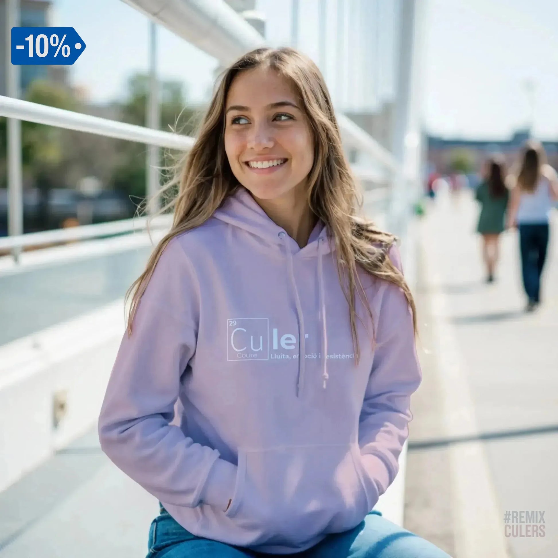 Sudadera con capucha unisex - QUÍMICA CULER Rosa claro – Print Material Científicament Culer merch FCB Barça culers blaugrana ciència i futbol passió | remixculers