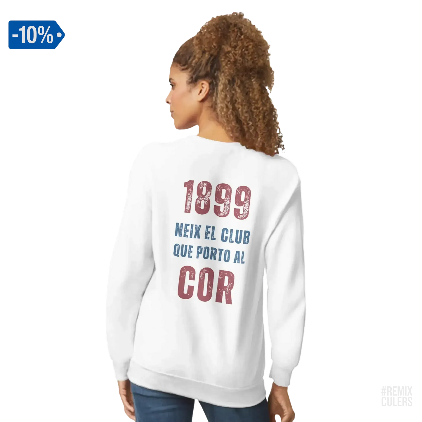 Sudadera unisex - 1899 Blanco – Print Material 1899 neix el club que porto al cor merch FCB Barça culers blaugrana història fundació orgull identitat futbol | remixculers