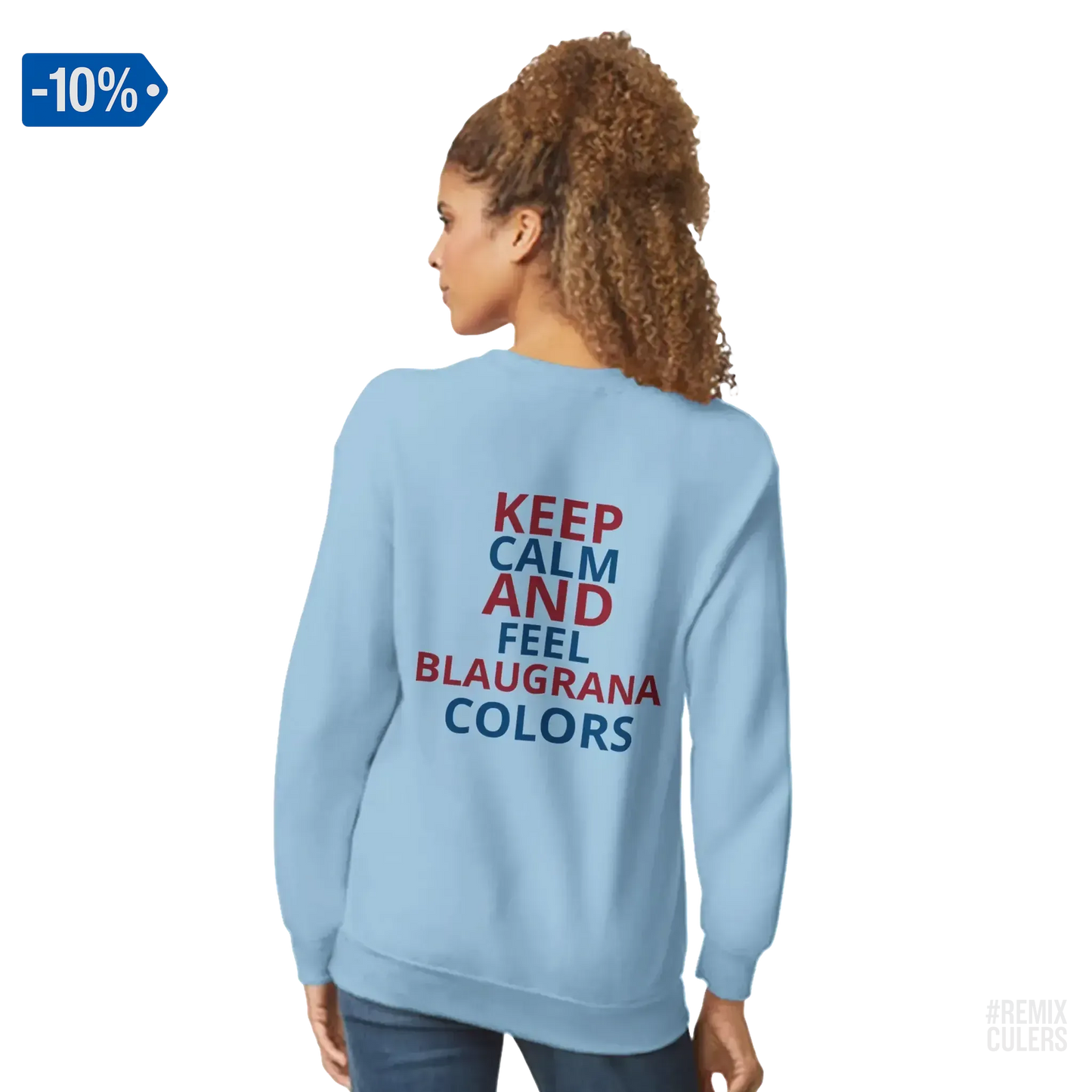 Sudadera unisex - KEEP CALM Azul claro – Print Material Keep Calm merch FCB Barça culers blaugrana football fan pride passion | remixculers