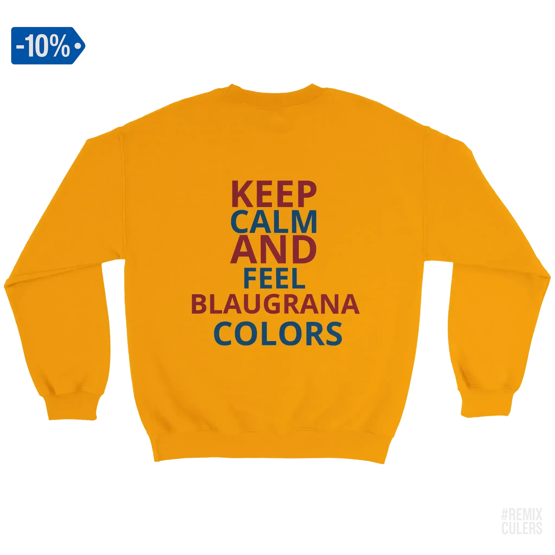 Sudadera unisex - KEEP CALM Blanco – Print Material Keep Calm merch FCB Barça culers blaugrana football fan pride passion | remixculers