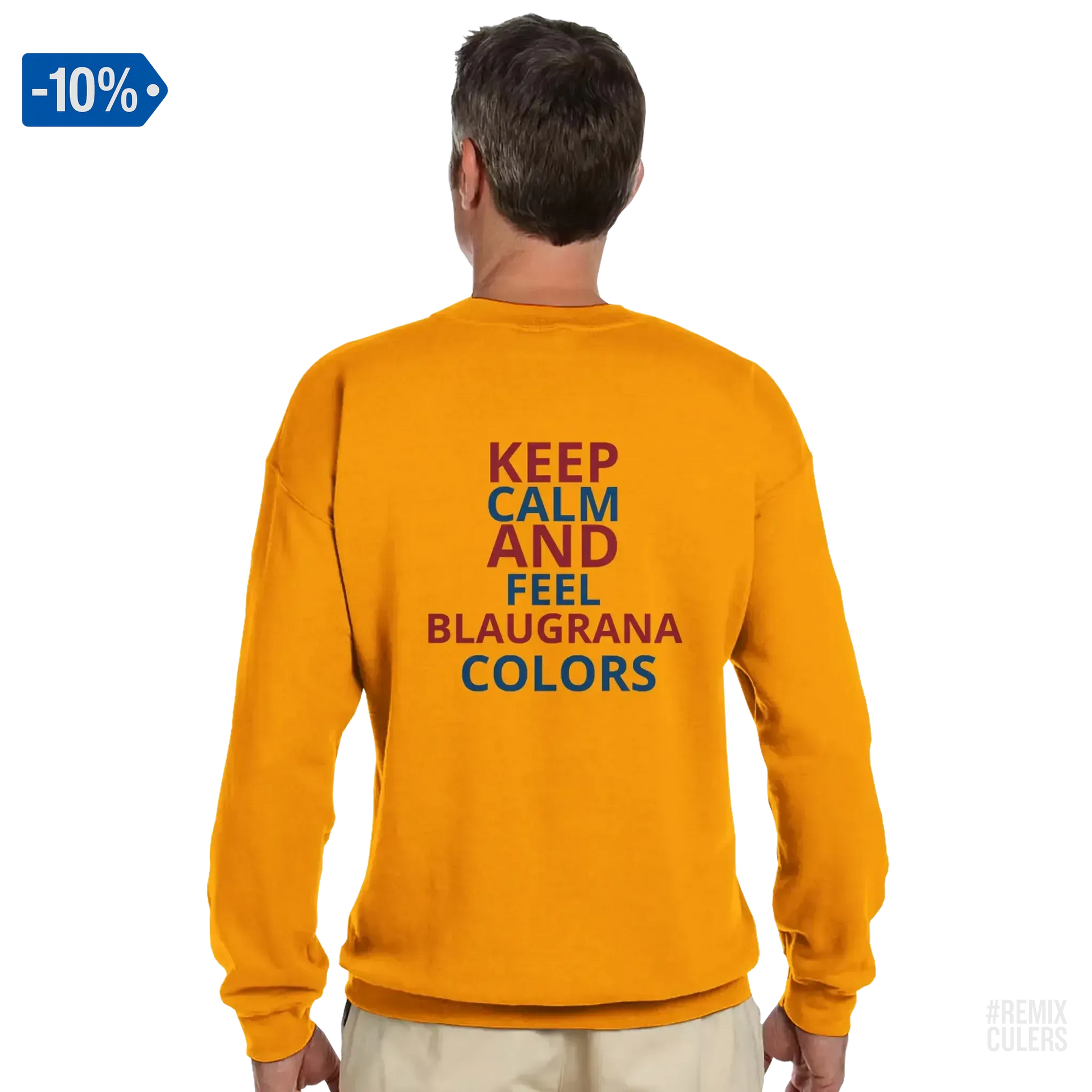 Sudadera unisex - KEEP CALM Blanco – Print Material Keep Calm merch FCB Barça culers blaugrana football fan pride passion | remixculers