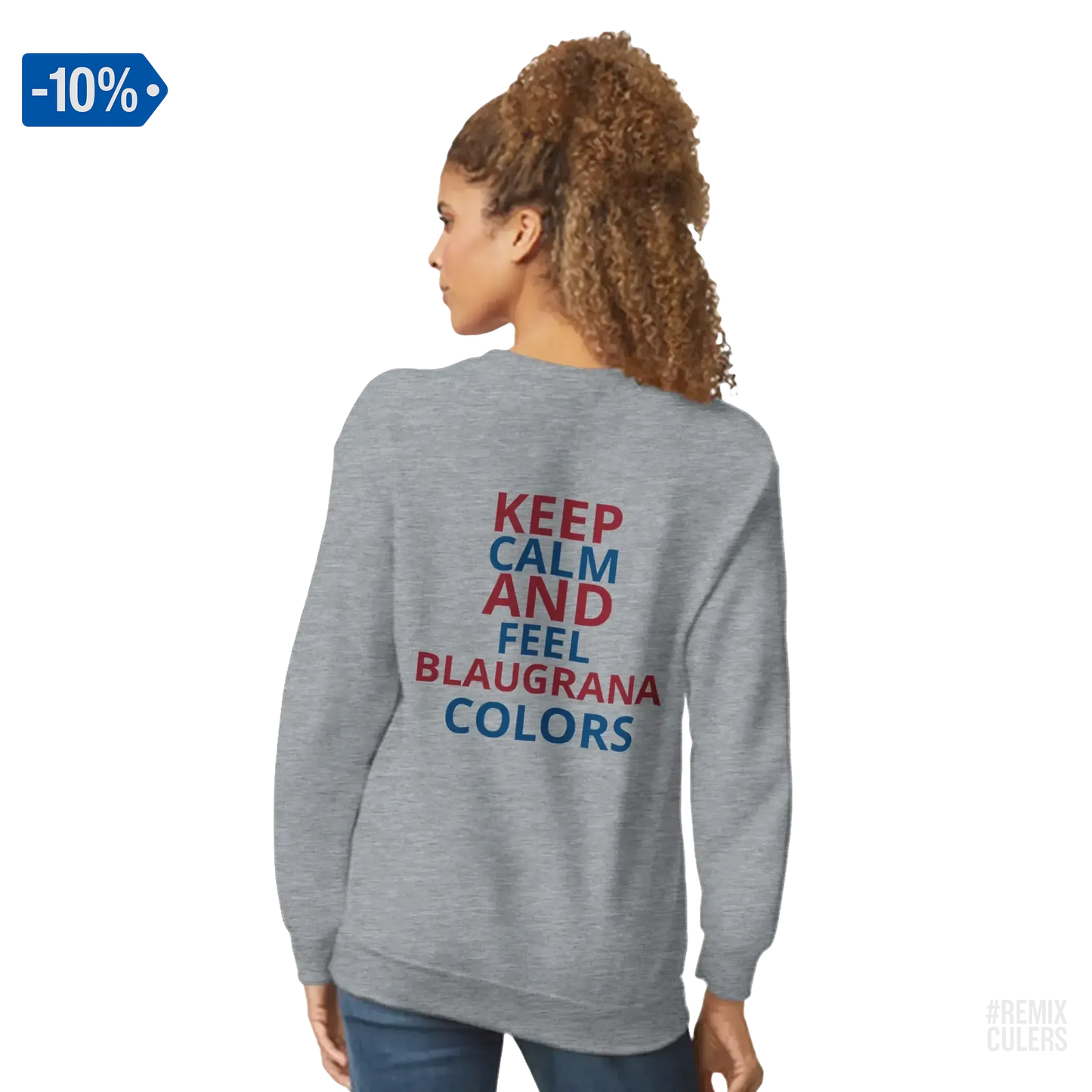 Sudadera unisex - KEEP CALM Gris – Print Material Keep Calm merch FCB Barça culers blaugrana football fan pride passion | remixculers