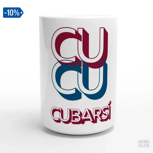 Taza - CUCU CUBARSÍ – Print Material Cu-Cu Cubarsí merch Pau Cubarsí FCB Barça culers blaugrana Masia joven promesa defensa futbol | remixculers